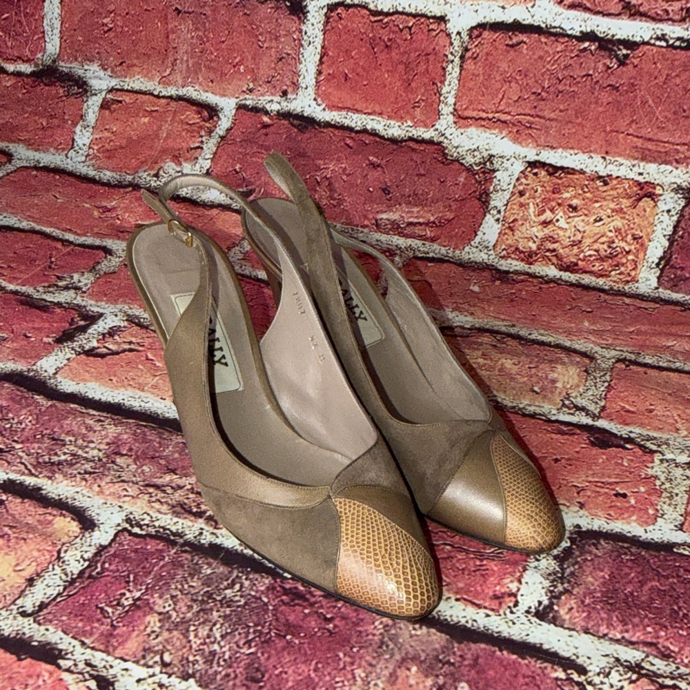 Bally Vintage Slingback Heels – Made in Italy – Size 8.5 M – Leather